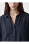 Lcw Vision Navy Blue Oversize Women's Jean Shirt - 3