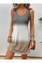 Women's Strappy Round Neck Short Single Jersey Dress - 3