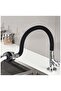 Modern Pull-Down Kitchen Tap, Chrome and Black Finish, Flexible Spout - 5