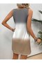 Women's Strappy Round Neck Short Single Jersey Dress - 5