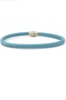 Blue 4mm Thin Genuine Tumbled Leather Metal Magnetic Clip Men's Bracelet M066D - 3