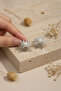Women's Gray Metallic Pearl Detailed Radiant Form Stylish Bijouterie Earrings - 5