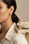 Yellow Pearl Detailed Star Shaped Bijouterie Earrings Women's Accessory - 6