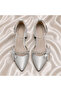 Elsa Stone Stripe and Bow Detailed Satin Ankle Strap Women's Heeled Shoes - 4