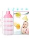 Baby milk powder dispenser 4-tier baby food formula feeding portable stackable box 2 pieces - 3