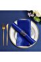 12 Royal Blue Satin Napkins - Silky Smooth Fabric Tablecloth & Decorative Square Napkins - 43*43 cm - For Weddings, Banquets & Parties - 3