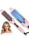 Dual-Voltage Ionic Hot Air Hair Dryer & Curling Brush with 6 Heat Settings (Pink)