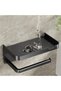 Toilet paper holder with built-in shelf, strong load-bearing capacity, easy to install, self-adhesive toilet paper holder (grey). - 3