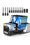 100W USB-C Charging Station,10-Port PD Fast Charger with 20W Max Per Port,10pcs Mixed Short Cables Included,Charging Organizer for phones,tablets and other electronics(Black)