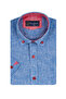 Men's Blue 100% Linen Short Sleeve Summer Shirt - 7