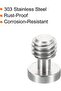 3/8"-16mm Threaded Quick-Release Camera Tripod Screws 5-Pack Stainless Steel Hexagonal Slotted SLR Accessories Silver - 4