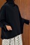 Black Asymmetrical Bat Sleeve Clara Blouse - 2