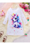 Girls White Unicorn Graphic Print Dress