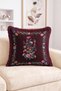 Framed Botanical Floral Bouquet Pattern Fringe Throw Pillow Cover - Vintage Tassel Pillowcase
