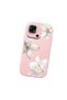 Redmi 10C Compatible Case Camera Protective Pink Silicone Couple Phone Case with Floral Pattern - 3