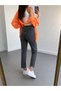 Boyfriend Mom Jeans High Waist Daily Casual Wear Comfort Women's Denim Pants Smoked (Newseason)(2026) - 3