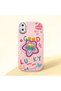 iPhone X Compatible Case with Camera Protector Pink Silicone Couple Phone Case with Heart Pattern