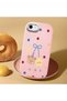 iPhone 7 Compatible Case Camera Protector Pink Silicone Couple Phone Case with Bear Pattern - 2