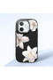 Oppo A5 Pro 5g Compatible Case Camera Protective Black Silicone Couple Phone Case with Floral Pattern