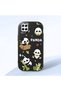 Samsung Galaxy M12 Compatible Case Camera Protector Black Silicone Couple Phone Case Panda Patterned
