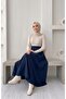 Women's Black High-Waist Elasticated Scuba Crepe Stretch Fabric Long Flared Skirt (Introductory Price) - 5