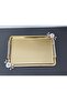 Figured, Metal-Handled, Stainless Steel Rectangular Tray Luxury Presentation Tray Light Gold-Silver - 6