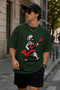 Dog Playing Guitar Printed Crew Neck Casual Unisex Oversize T-Shirt - Rock Themed Cotton T-Shirt