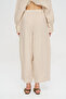 Women's Wide Leg Comfortable Cut 100% Linen Trousers with Elastic Waist - 4