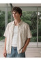 Xside Ecru Regular Fit Patterned Men's Shirt