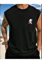 Summer Palm Printed Men's Regular Fit Crew Neck Sports Sleeveless T-Shirt