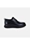 Men's Black Rubber Laced Classic Casual Leather Shoes - 2