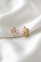 Premium Clip Earrings with Zircon Stone Flower Design, No Piercing Required, No Ear Hole Needed - 3