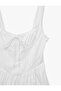 Lace Detailed Lace-Up U-Neck Sleeveless A-Line Long Poplin Dress - 4