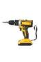Cordless Drill Driver Kit: Yellow 21V 2X 7500mAh Lithium-Ion Batteries, 25 Position Clutch, 2-Speed Settings - Fast Charger, Ergonomic Anti-Slip Handle, LED Light, All-In-One Accessories for Home DIY - 4