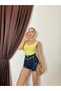 Women's Navy Blue Denim High Waist Ripped Detailed Tasseled Mini Jean Shorts - 4