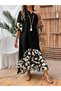 Summer Chic- Women's Asymmetrical Cut Detailed Short Sleeve Buttoned Long Aerobin Dress - 5