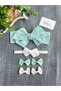 Baby Girl Water Green Bandana Buckle Set - 2