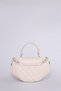 Asymmetrical Stylish Design Quilted Embroidered Women's Handbag Cream - 2