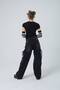 Black Star Patched Vintage Cargo Pocket Baggy Jeans - 5