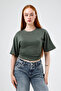 Crew Neck Ultra Soft Lycra Fabric Basic T-Shirt & Bodysuit with Waistband - 4