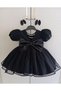 Black Girls' Satin Bow Princess Dress - Birthday and Special Occasion Dress