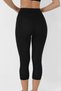 Black Bamboo Knee Length Capri Leggings Women's High Waist - 5