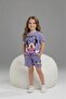 Printed Girls' T-Shirt and Shorts Set - 6594 - 2