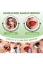 مرآة مكياج مضاءة مثبتة على الحائط مقاس 9 بوصات، مرآة تجميل LED مزدوجة الجوانب بتكبير 1X/10X مع 3 مصابيح - 4