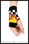 Flame Pattern Fingerless Gloves Unisex Knitwear Punk Skate Streetwear Gothic Hand Warmer - 2