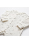 100% Organic Cotton, Unisex Booties, Romper and Scarf Set, Lamb Patterned Newborn Baby Romper - 6