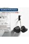 Strong adhesive hooks, load-bearing capacity up to 6 kg, metal door hooks, rust-proof, self-adhesive, matte black, no-drill shower clips - 2