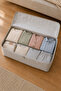 Storage Bag - under Bed Storage Bag - Set of 6 - Medium Size - Gray Striped - Clothing Storage Bag under Bed Organizer - 2