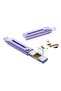 Portable pillbox – 3 compartments – suitable for daily use and travel – 14 cm – purple - 5