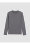 Vizyon New Season Gray Crew Neck Long Sleeve Men's T-Shirt - 5
